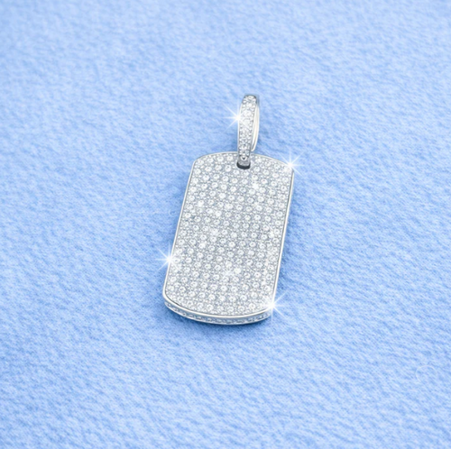 Dog Tag - Diamond Pendant
