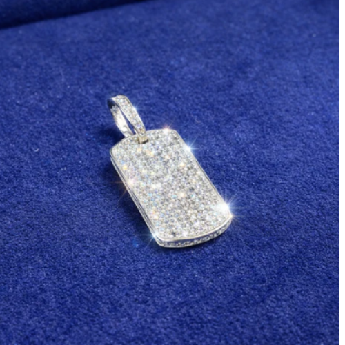 Dog Tag - Diamond Pendant